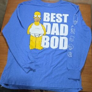 Blue Long Sleeve 'Best Dad Bod' Shirt